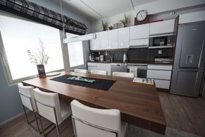 Spacious kitchen of the apartment