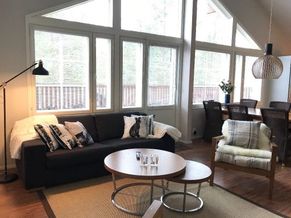 Living room with large windows