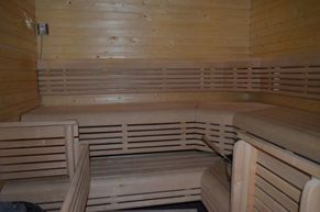 Spacious sauna area
