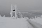 Skiing lifts covered by snow